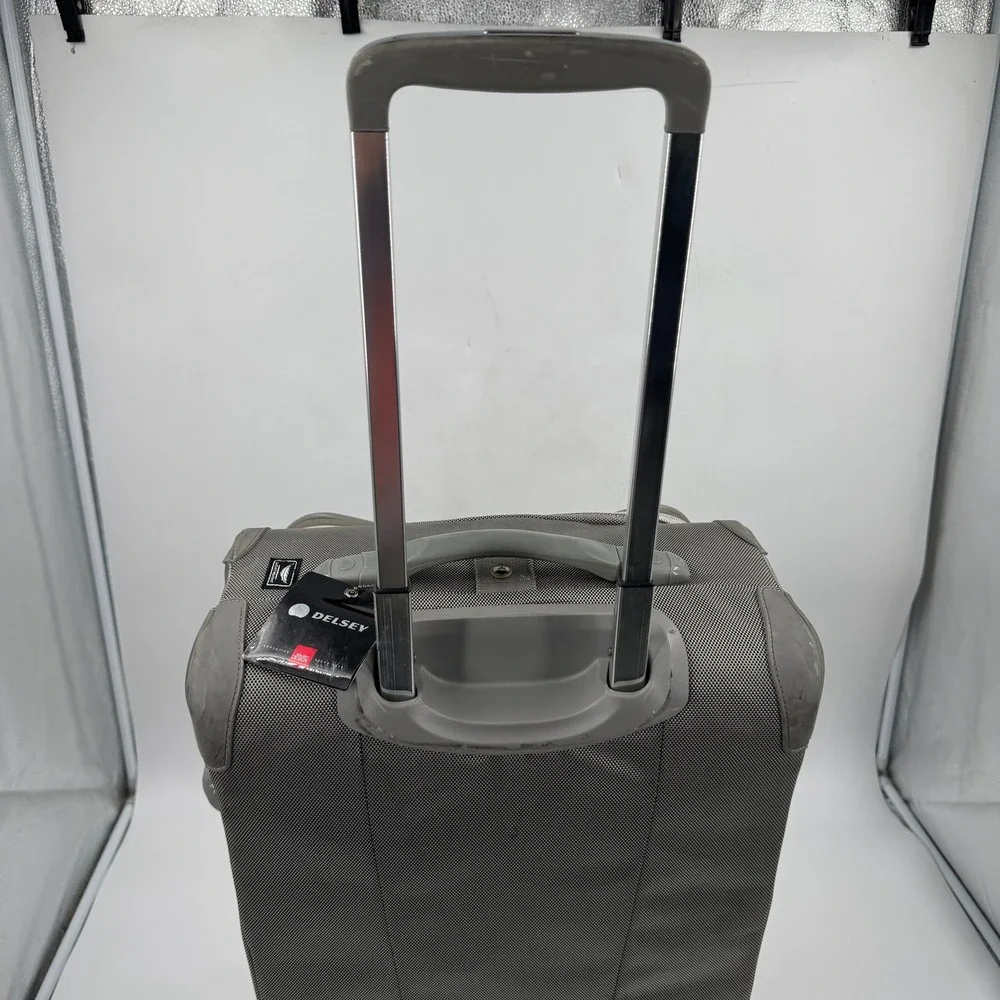 Delsey Carry On Luggage Charcoal Gray Softside Rolling Suitcase 21 Inch Upright‎